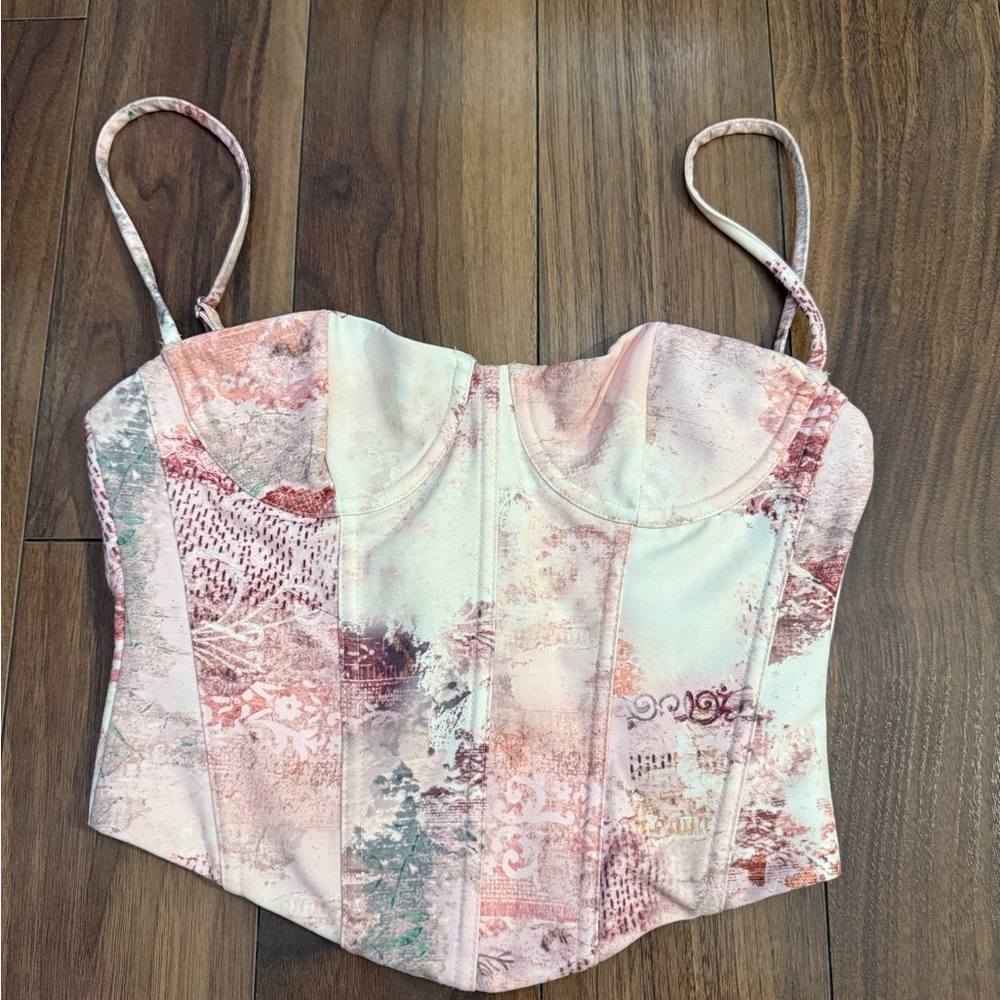 White Fox Boutique Pink Patterned Camisole